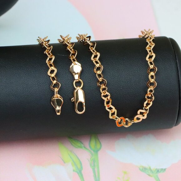 "Chunky Rose Gold Geometric Chain Necklace with Bold Modern Look, XPNL1879 - Picture 7 of 12